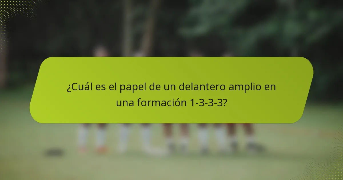 ¿Cuál es el papel de un delantero amplio en una formación 1-3-3-3?